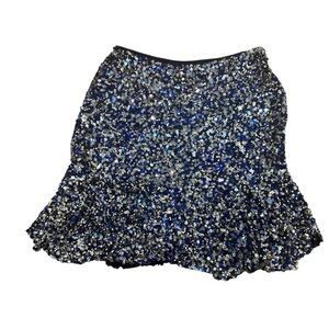 Retrofête Sequin Mini Skirt Blue Small | NWT | $380 Retail